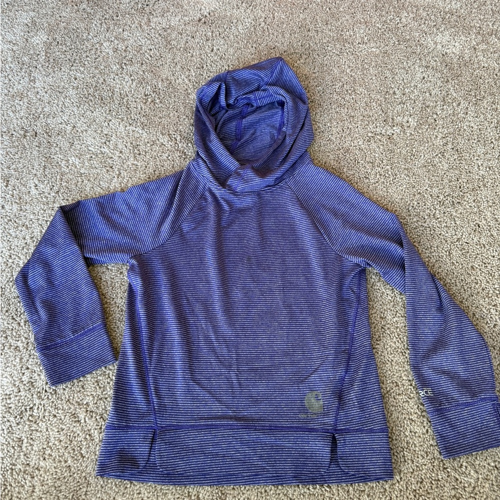 Girls Carhartt Purple Striped lightweight long sleeve sun protection Shirt